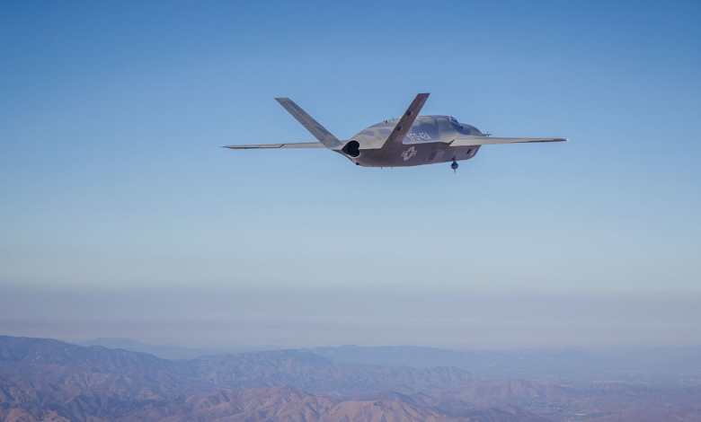 GA-ASI YFQ-42A Dark Merlin uncrewed CCA aircraft in flight
