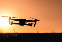 drone UAS silhouette in flight