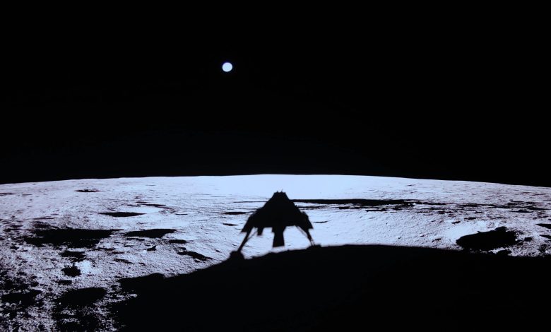 Firefly Blue Ghost lunar lander on the moon