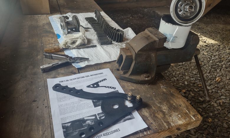 Tom’s Oil Filter Cutting Tool [Credit: Jonathan Welsh]