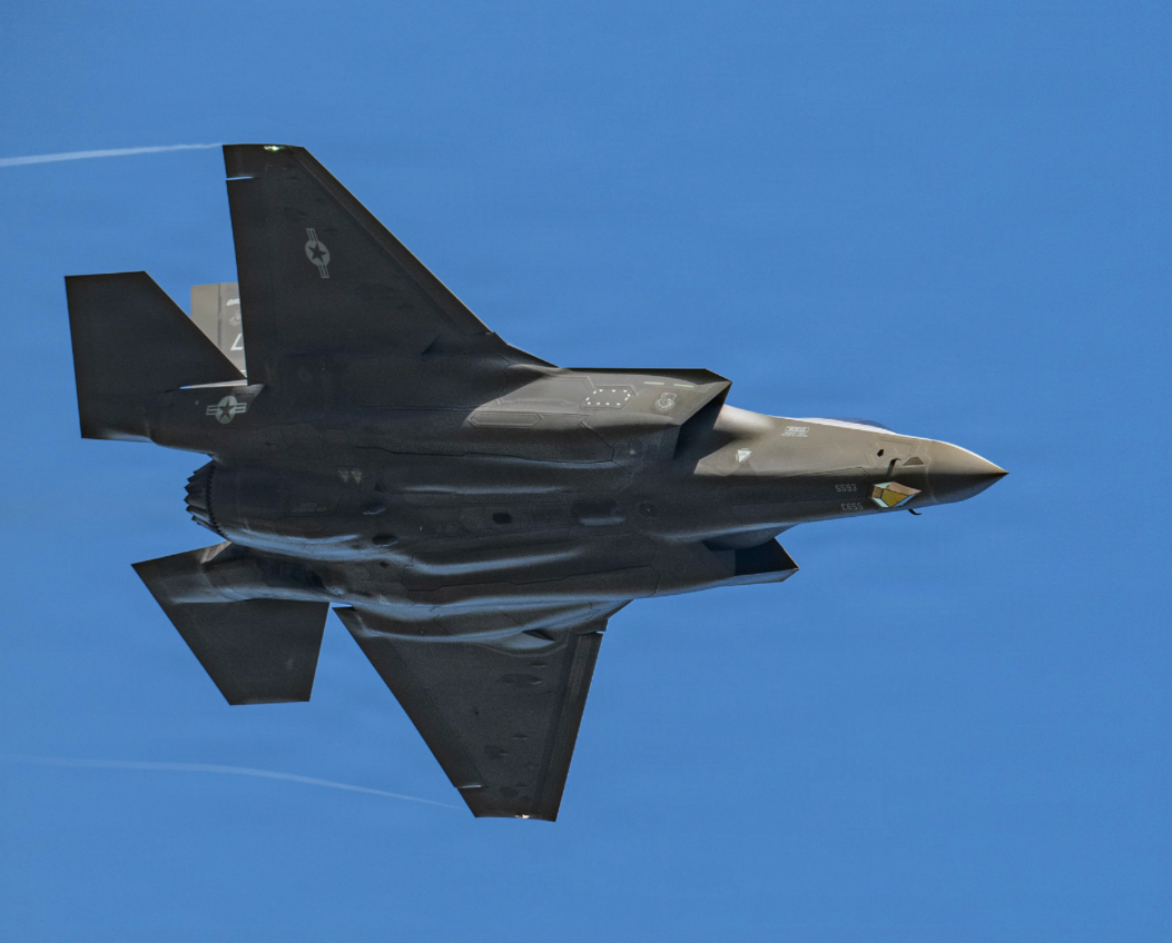 A U.S. Air Force F-35A Lightning II takes off for exercise Cold Response at RAF Lakenheath, United Kingdom [Credit: U.S. Air Force, Airman 1st Class Sierra Casteel]