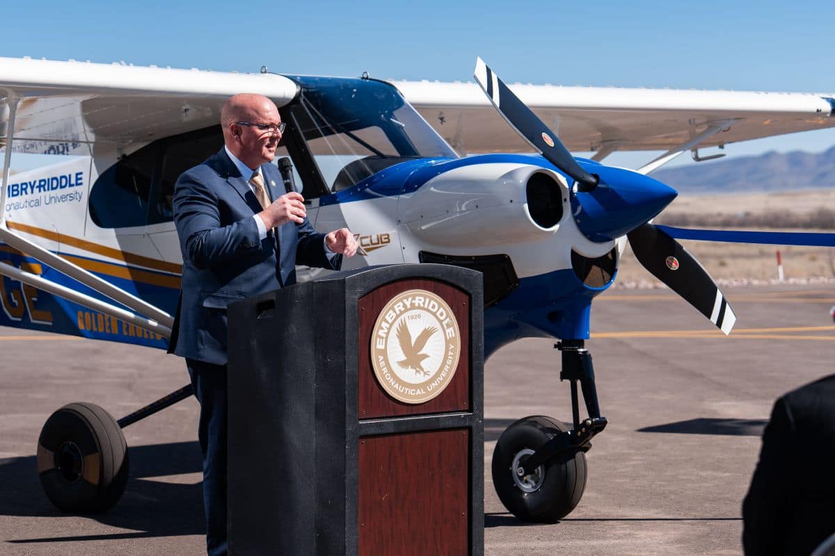 Embry Riddle Aeronautical University chancellor Ken Witcher Prescott Arizona ribbon cutting