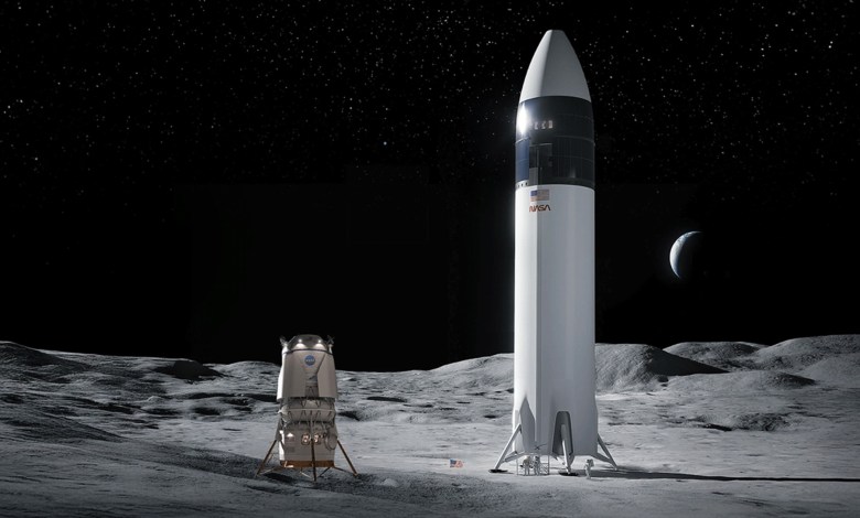 NASA Artemis HLS landers SpaceX Blue Origin