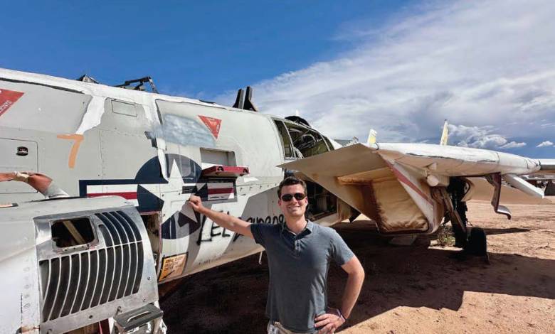 Firecrown Aviation Group president Ryan Ewing at the Air Force AMARG facility in Tucson, Arizona. [Credit: Connor O'Shea]