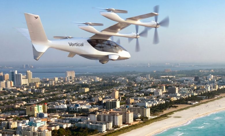 Vertical Aerospace Valo eVTOL electric air taxi rendering over Florida
