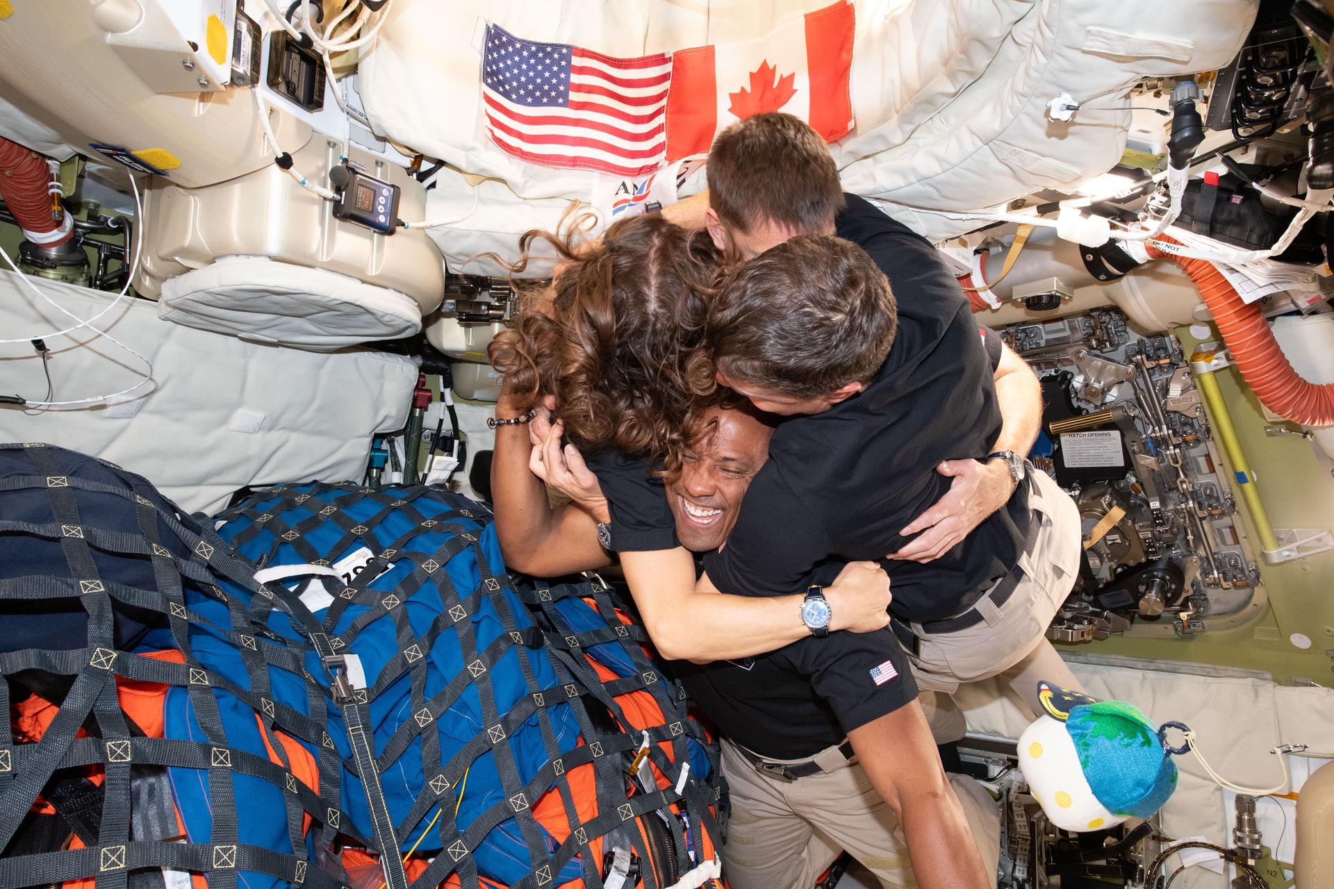 NASA Artemis II astronauts group hub in the Integrity Orion crew capsule