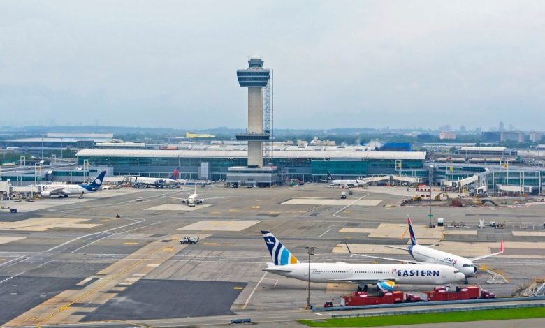air traffic control tower at JFK Airport in New York