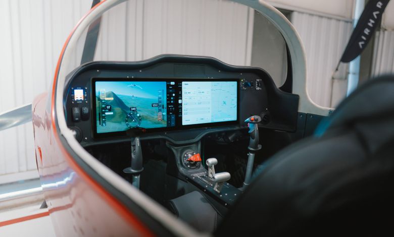 Airhart interior with fly by wire control system display