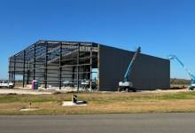 Tampa Executive Airport in Florida undergoing construction of a new hangar
