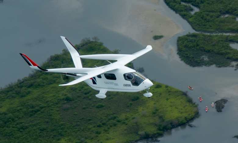 Beta Technologies electric Alia CX300 aircraft with Signature livery