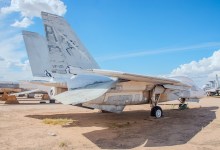 An F-14 Tomcat in storage