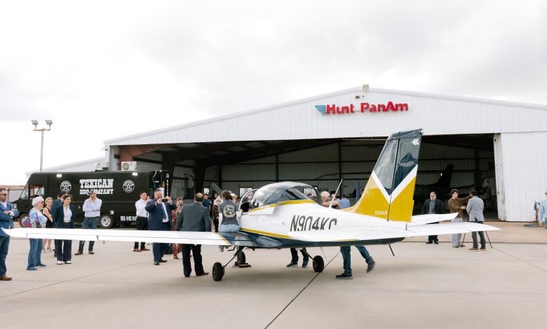 A Tecnam aircraft at the Flight Academy of South Texas [Credit: Jorge Whitley]