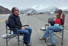 Plane + Pilot editor-in-chief Cayla McLeod has a sit-down interview with former AOPA president and CEO Darren Pleasance in Valdez, Alaska. [Credit: Cayla McLeod]