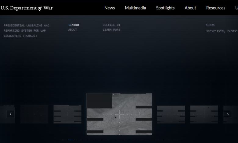 U.S. DOD UAP reporting website