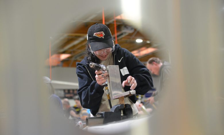 The workshops supply the materials, tools, and safety gear such as goggles [Credit: Tom Otte]