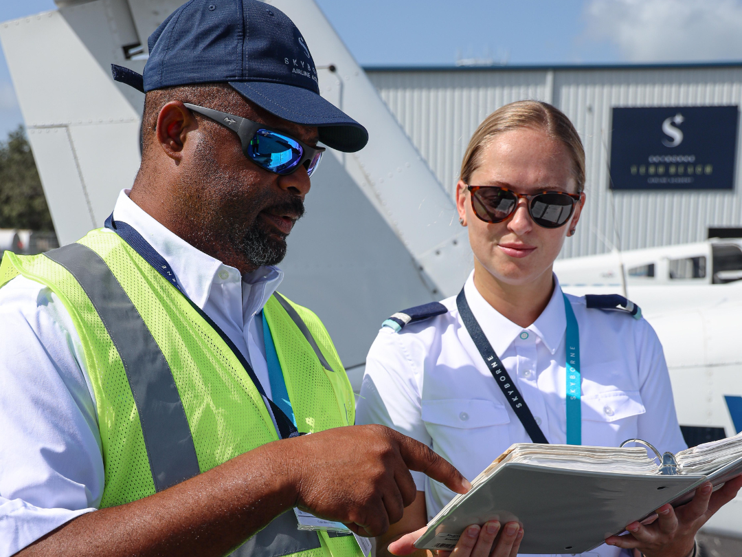 Skyborne Airline Academy CFI and student at Vero Beach, Florida facility
