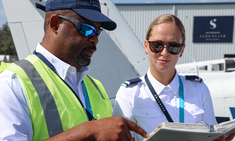 Skyborne Airline Academy CFI and student at Vero Beach, Florida facility