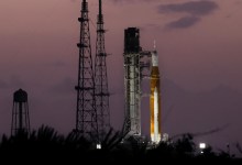 NASA Artemis SLS and Orion on the launch pad in Florida