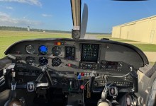 The author's 54-year-old Piper Arrow with its modern glass panel. [Credit: Les Abend]