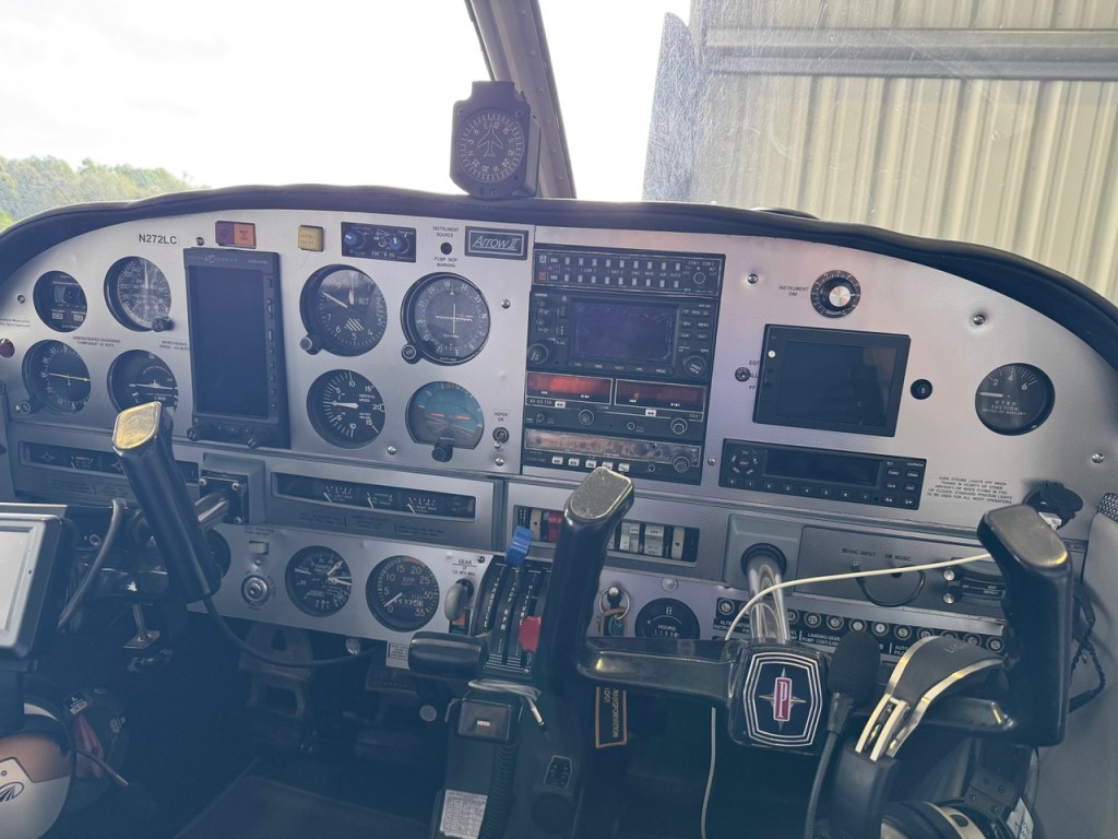 The author's 54-year-old Piper Arrow with its dinosaur avionics. [Credit: Les Abend]