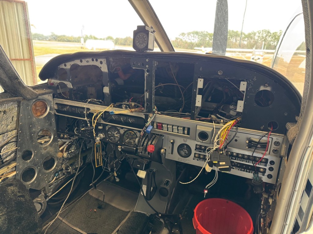 The author's 54-year-old Piper Arrow panel in the process of upgrading. [Credit: Les Abend]
