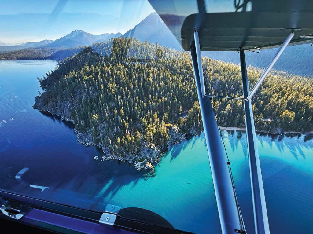 A view from the Carbon Cub as Grant Korgan flies he flies all over the Sierra Nevada backcountry. [Credit: Grant Korgan]