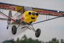 Luke Czepiela flies his Carbon Cub UL in the Red Bull livery. [Credit: Michal Ludwiczak]