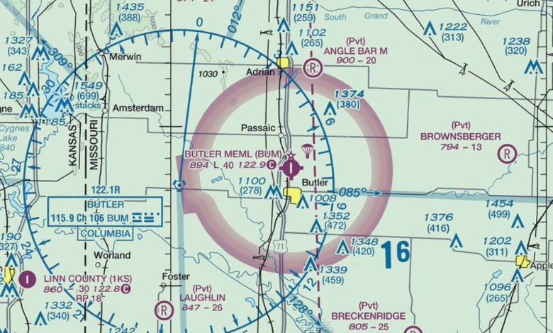 A chart showing Butler Memorial Airport (Credit: FAA)