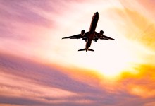 aircraft silhouette in the sky