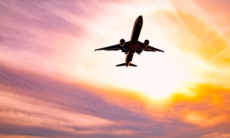 aircraft silhouette in the sky