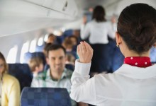 flight attendant stock image