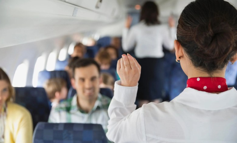 flight attendant stock image