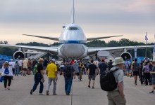 A Boeing 747 sits on display at Boeing Plaza at EAA AirVenture in 2025. [Credit: EAA]