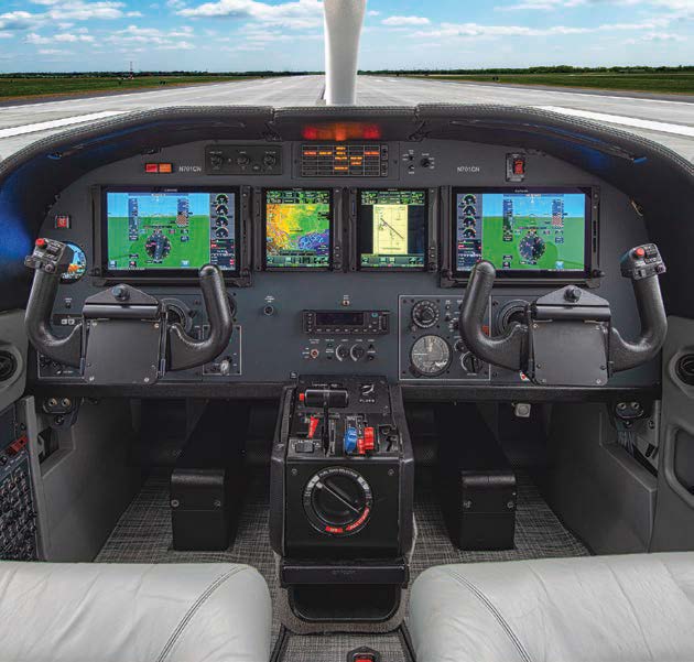 Modern panels on the TBM 700 often feature upgraded glass avionics. [Credit: Glenn Watson]