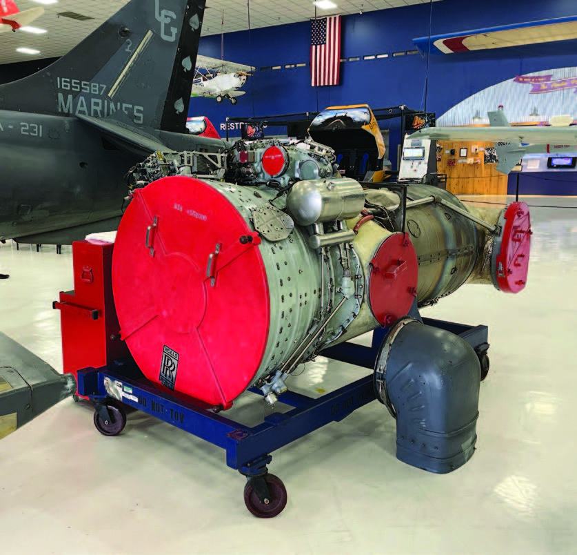 Spare engine for AV-8B II+ Harrier at the Wings Over the Rockies museum [Credit: Rick Durden]