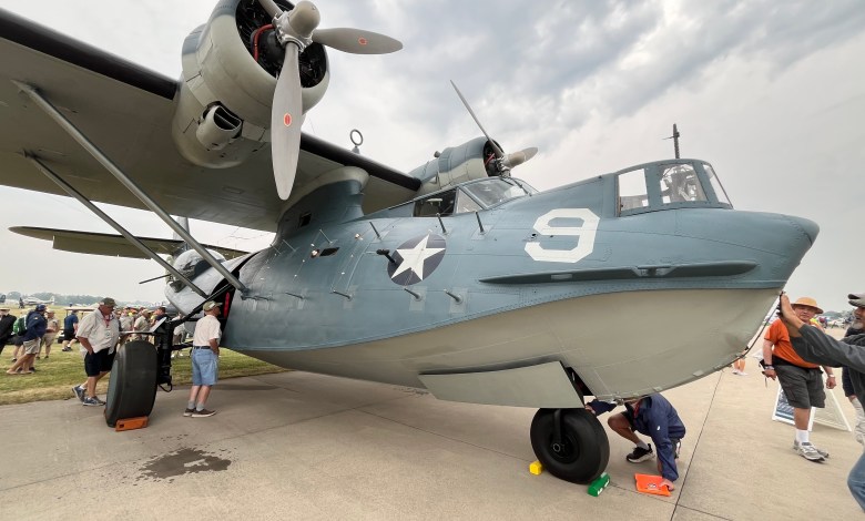 The PBY belonging to the American Heritage Museum in Hudson, Massachusetts, at EAA AirVenture Oshkosh [Credit: Meg Godlewski]