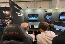 Attendees try out the Blackstar Eclipse Advanced Aviation Training Device at AirVenture. [Credit: Meg Godlewski]