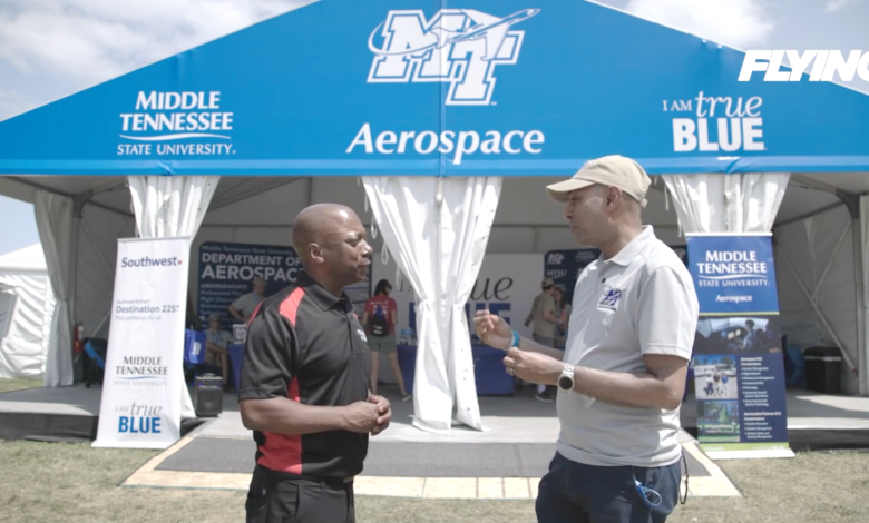 Middle Tennessee State University aerospace booth area at EAA AirVenture Oshkosh in 2026 [Credit: FLYING Magazine]