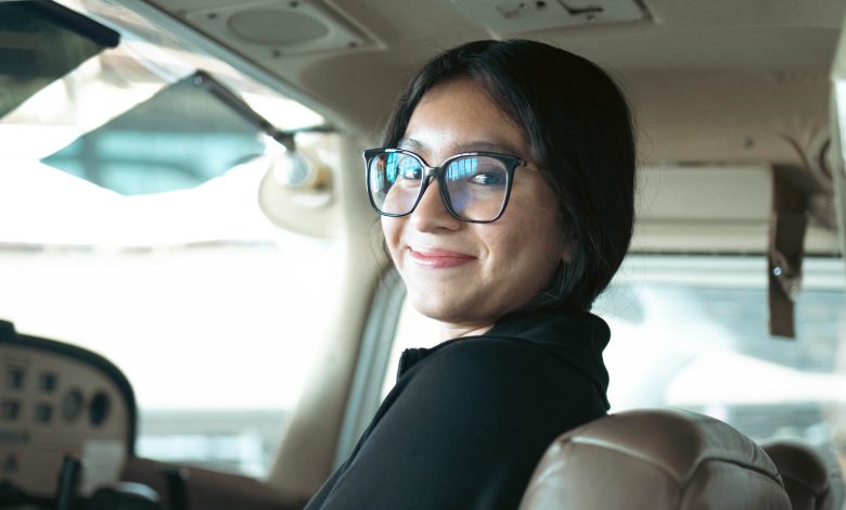 Daisy Ortiz is just one of many teens the Bob Hoover Academy has helped put into the left seat for flight training. [Credit: Avian Creative]