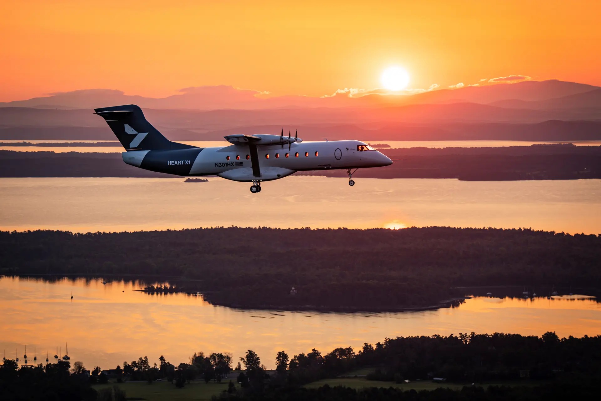 Heart X1 electric aircraft demonstrator test flight Plattsburgh International Airport