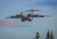 U.S. Air Force Boeing C-17 Globemaster III at Christchurch International Airport in New Zealand