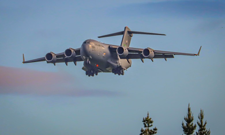 U.S. Air Force Boeing C-17 Globemaster III at Christchurch International Airport in New Zealand