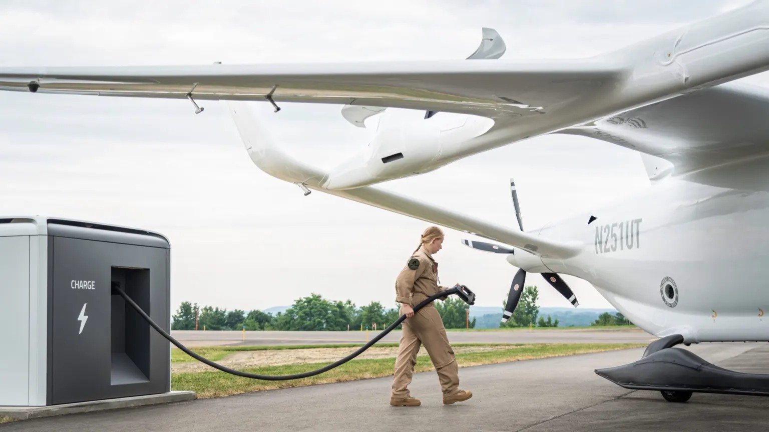 Beta Technologies electric aircraft and charger