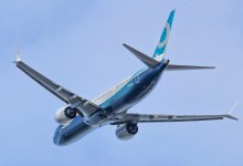A Boeing 737-9 undergoing test flights at Paine Field in Seattle. [Credit: AirlineGeeks/Katie Zera]