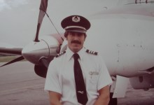Les Abend’s first step toward an airline career as a Beech 99 copilot. [Credit: Les Abend]