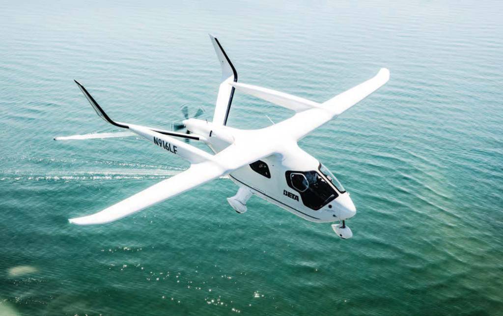 Beta Technologies’ all-electric Alia CX300 takes off conventionally. [Credit: Beta Technologies]