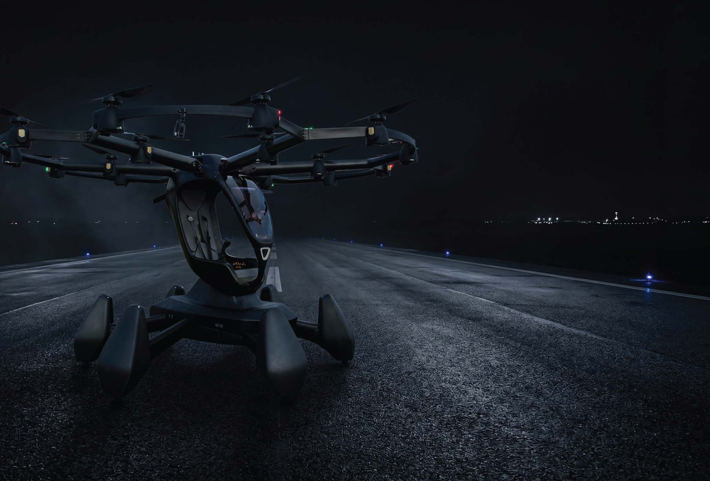 The evolution of aviation infrastructure is being evaluated alongside new aircraft technologies (pictured, Hexa from LIFT Aircraft). [Credit: Springfield-Beckley Municipal Airport/Google AI]