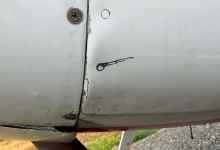 ‘Smoking rivet’ on the belly of a Cessna 180 [Credit: Mike Beckett]