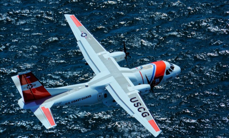 A Coast Guard HC-144 Ocean Sentry was deployed in the search. [Credit: U.S. Coast Guard]