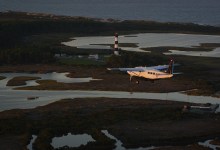 Joby Aviation J208 autonomous Cessna 208 Grand Caravan aircraft low pass near Kitty Hawk